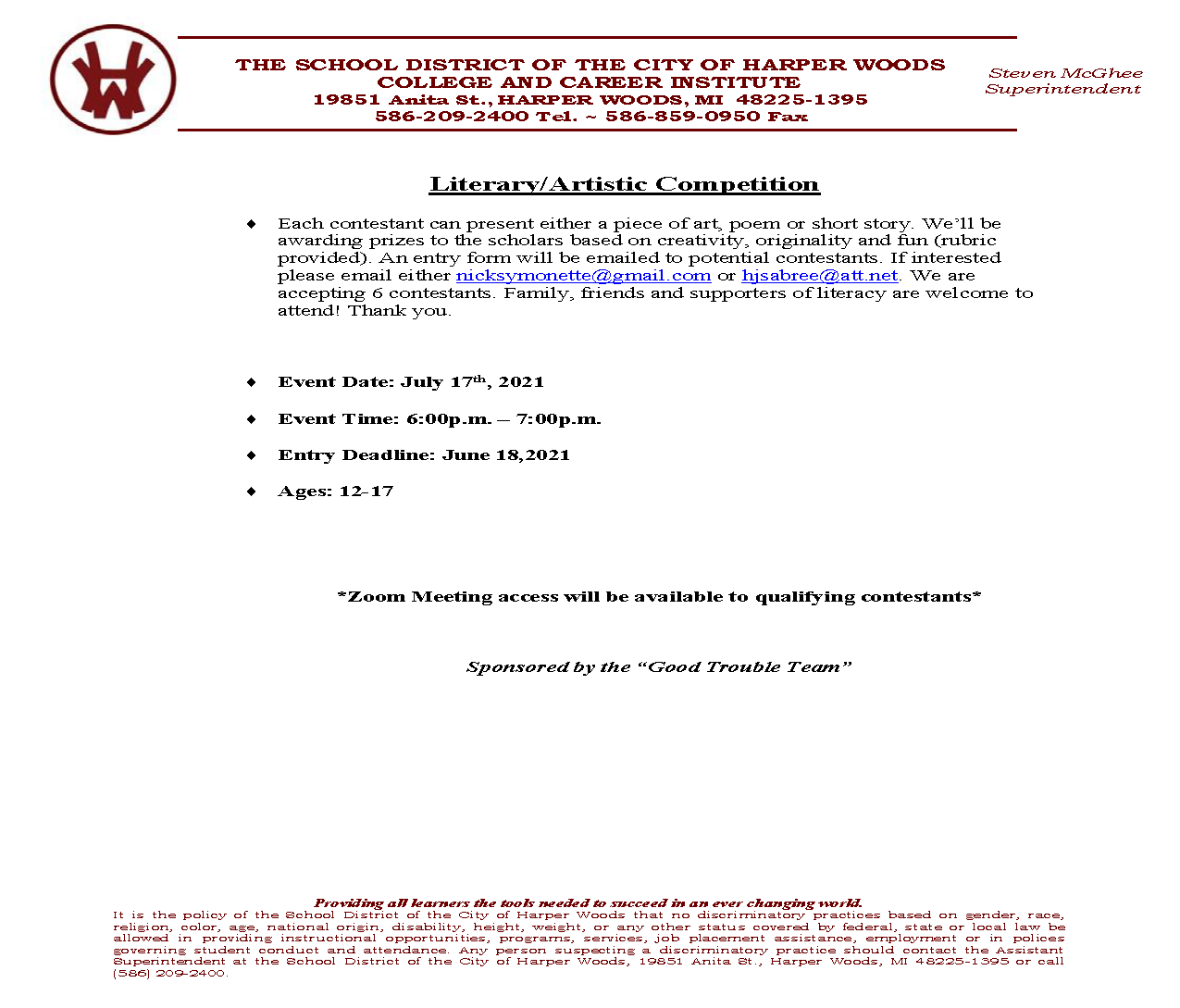 Literary Artistic Competition Document