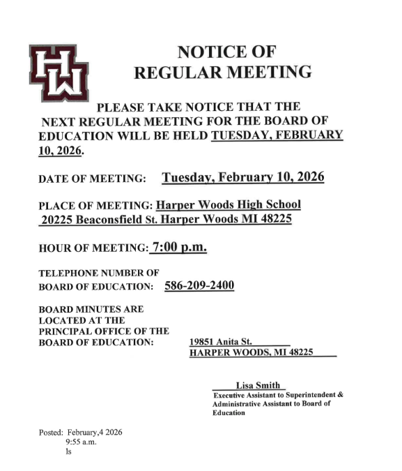 NOTICE OF REGULAR MEETING