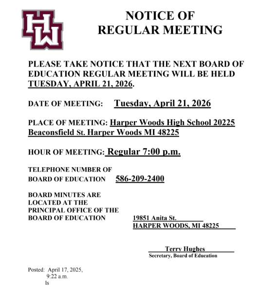 NOTICE OF REGULAR MEETING