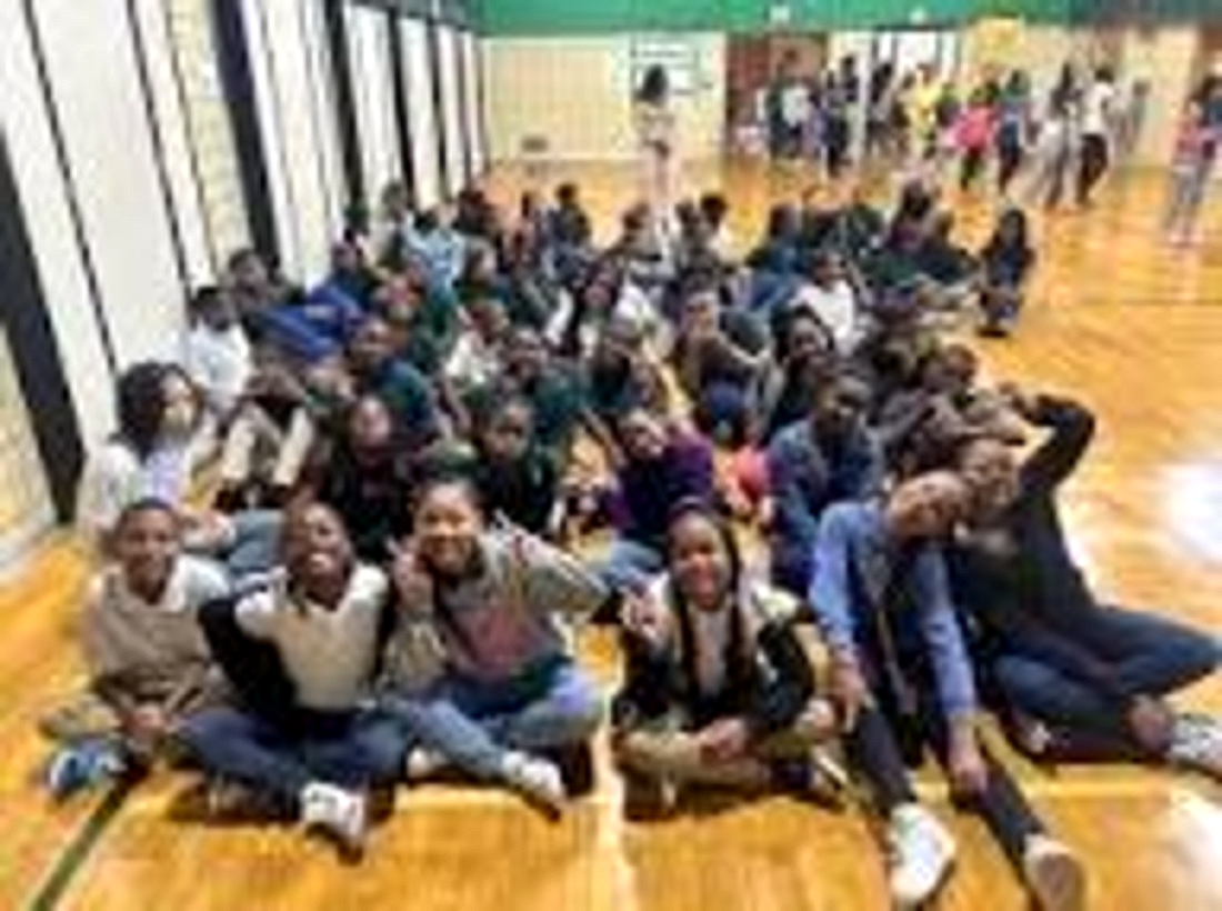 The Tyrone Elementary student body gathered in the gymnasium