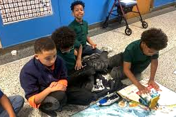 Tyrone students working on a hands-on STEM investigation